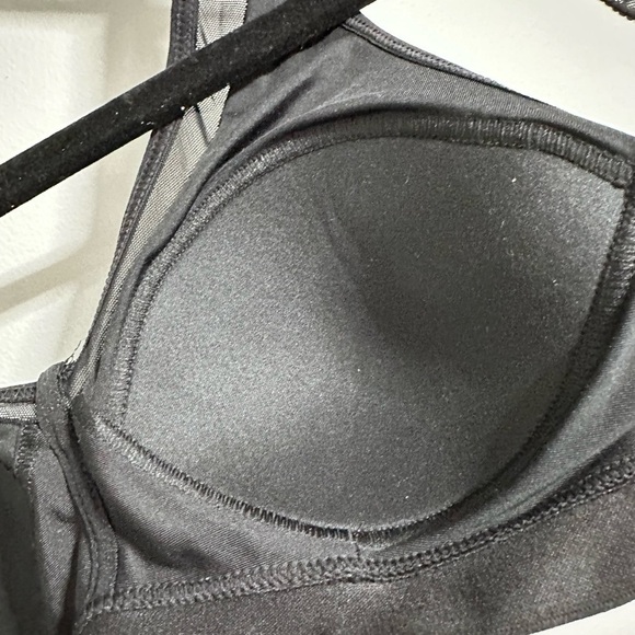 Warner’s Bra Bralette Mesh Black Straps Wireless Small 3509 - Picture 3 of 13